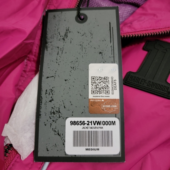 Harley-Davidson Packable Hooded Nylon Jacket Pink - Picture 3 of 5